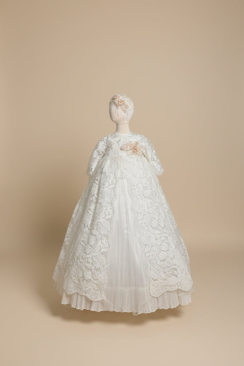 Ropon Emilia tono Perla/Emilia Baptism Dress in Creamy Ivory
