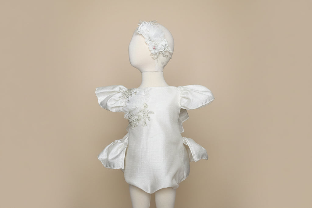 Ivory Romper/ Pañalero Tono Perla Style # 1537
