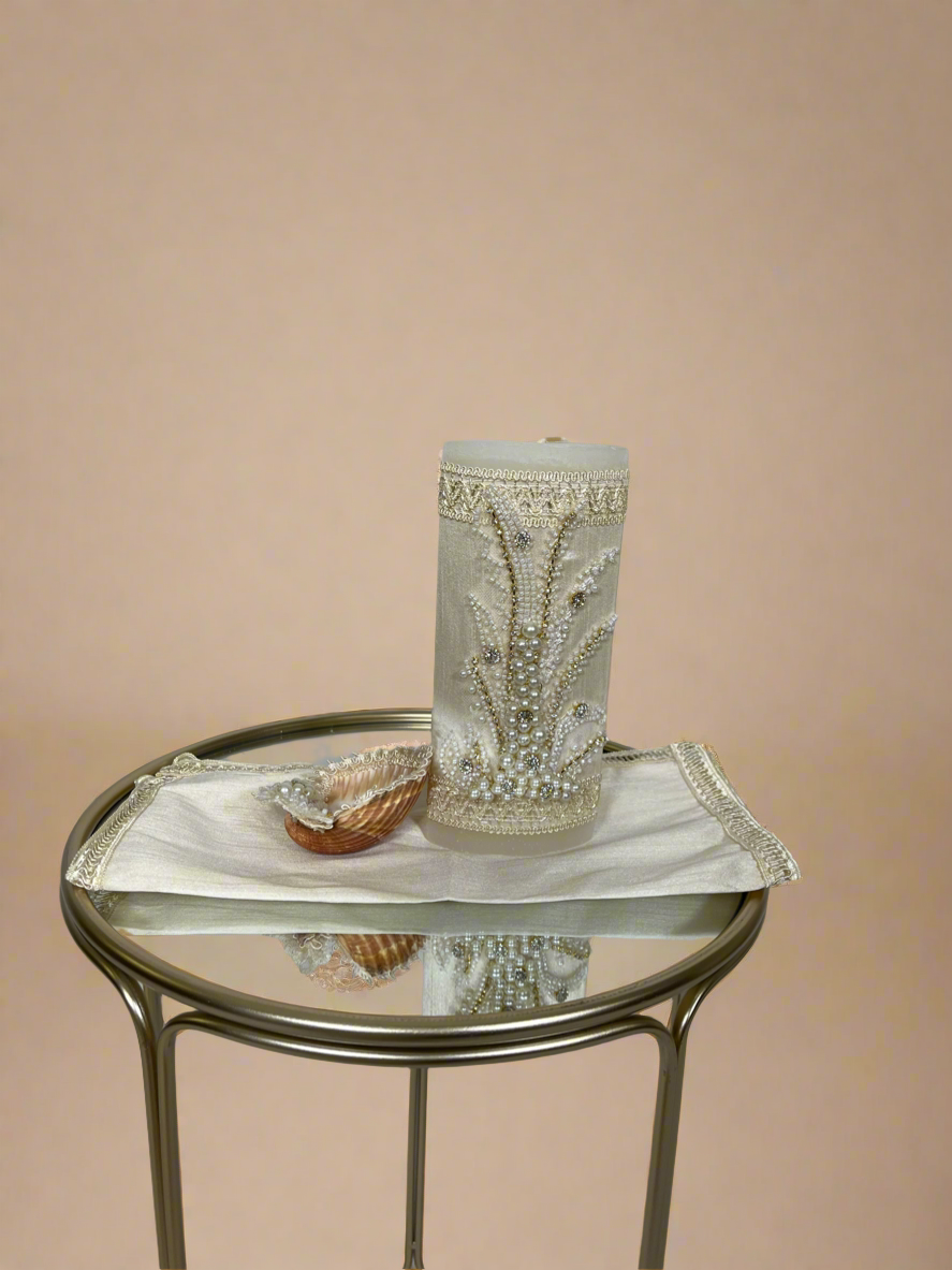 Perla Baptism Dress in Champagne Long Sleeve