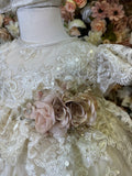 Marina Baptism Dress in Champagne 4 Layers