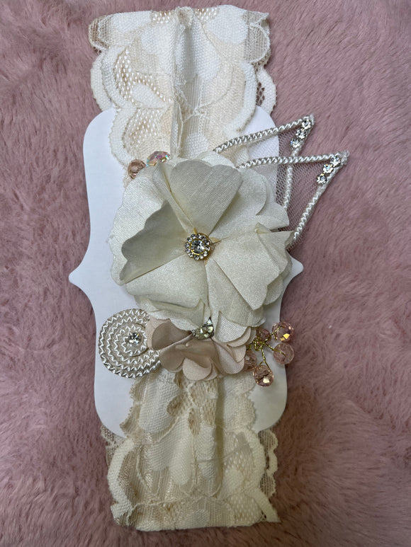 Girl headband style #7 in Ivory