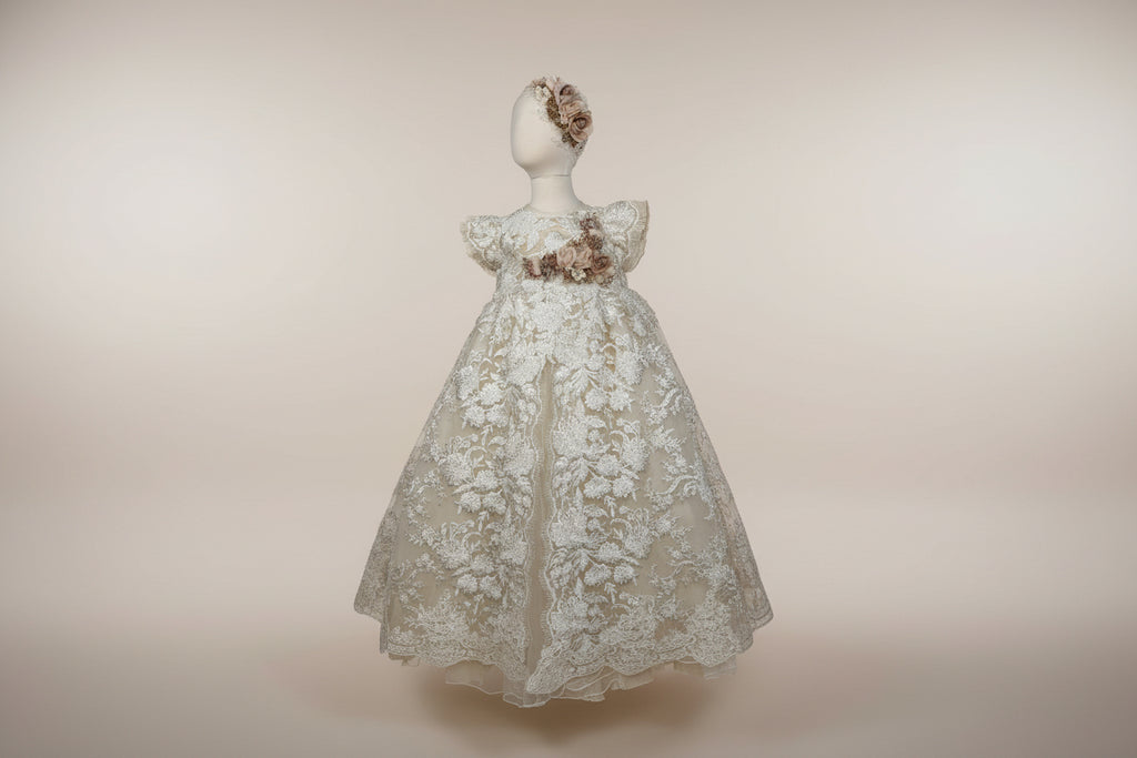 Ropon Emilia tono Champagne/Emilia Baptism Dress in Champagne