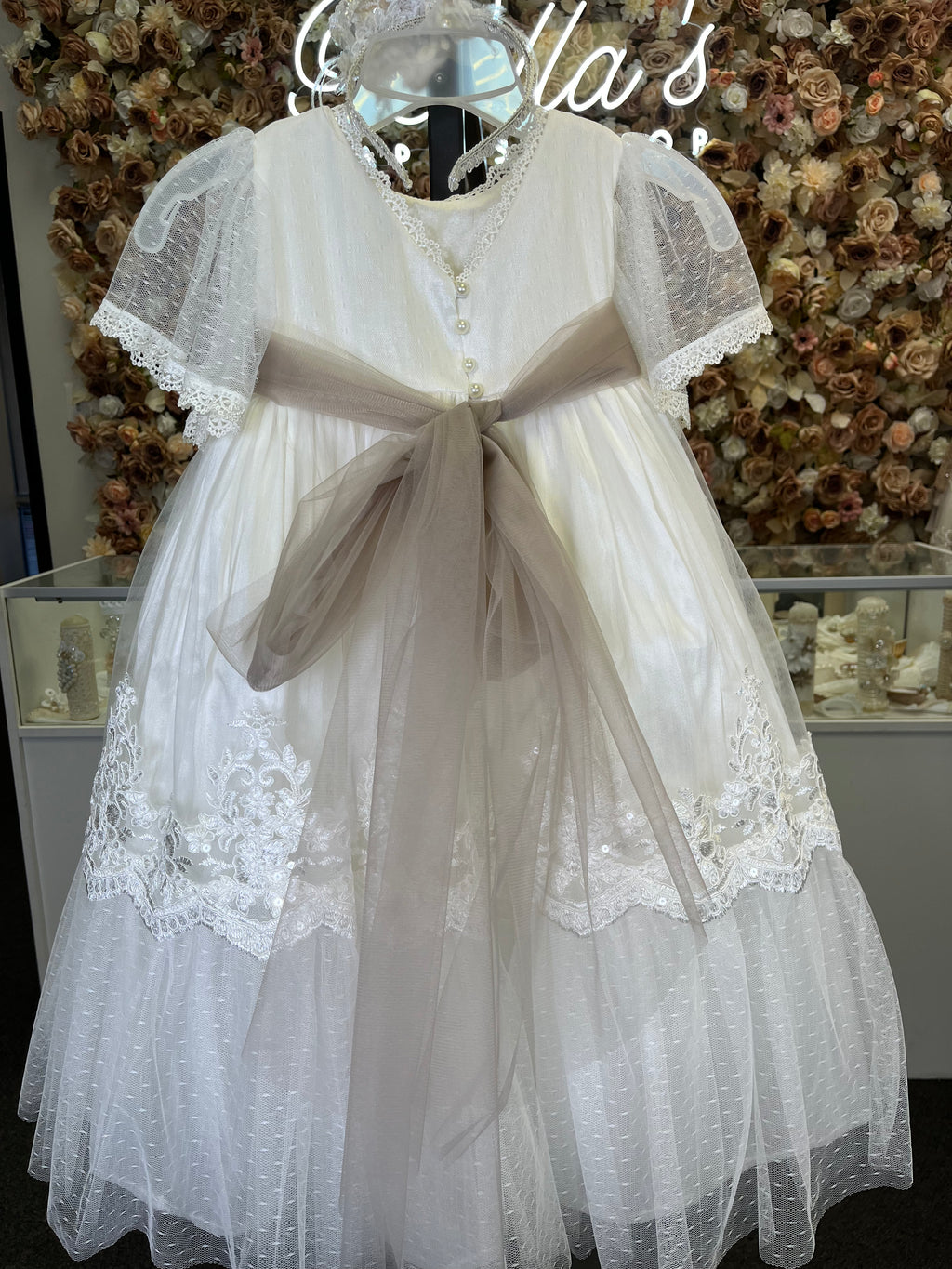 Baptism Dress in Creamy Ivory size 4