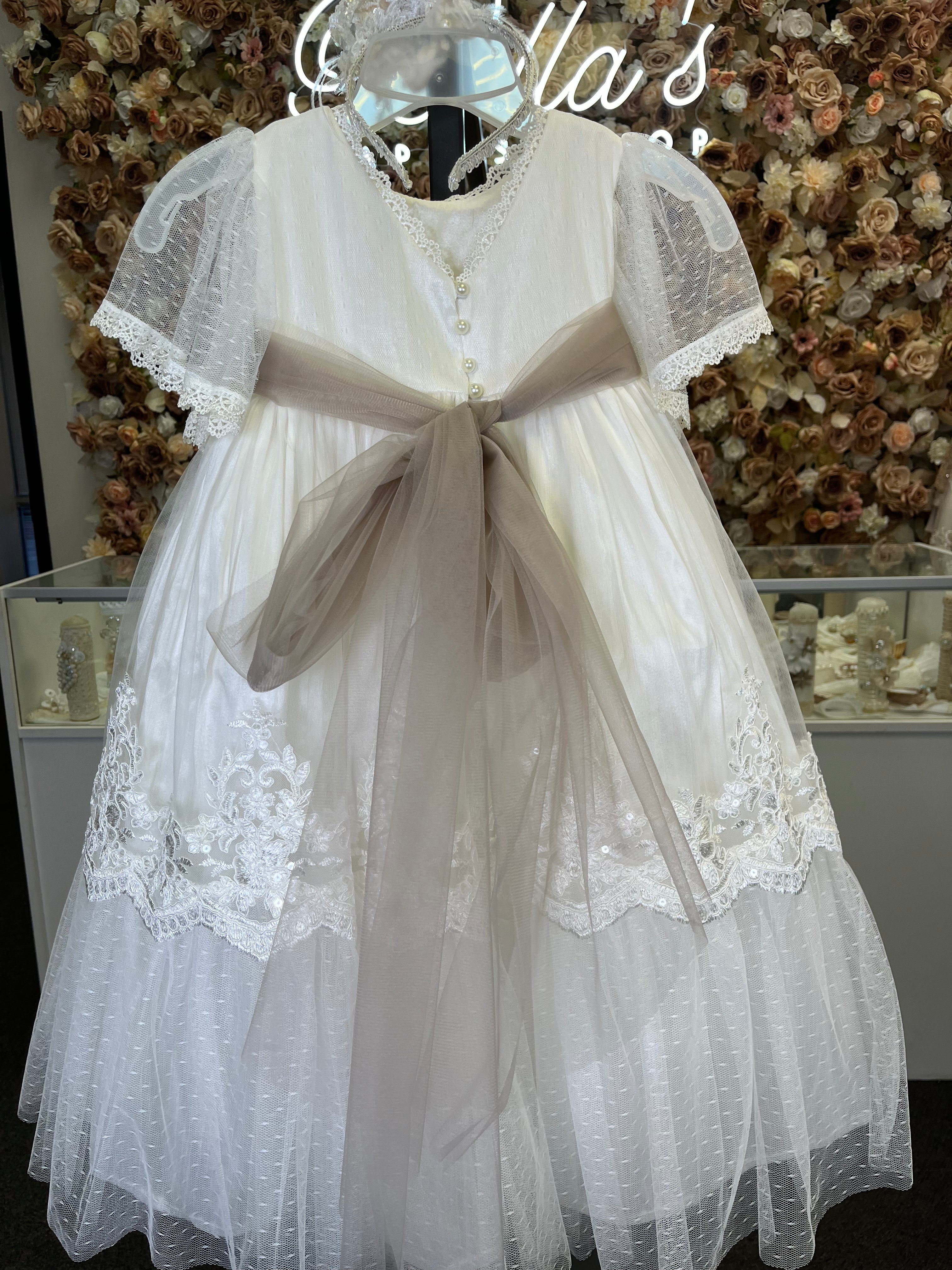 Baptism Dress in Creamy Ivory size 4