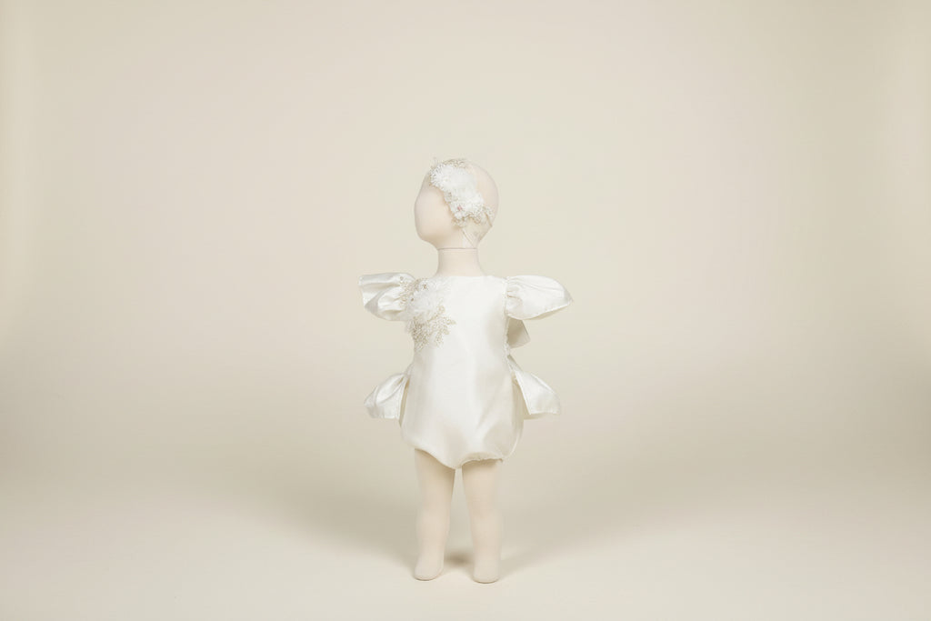 Ivory Romper/ Pañalero Tono Perla Style # 1537