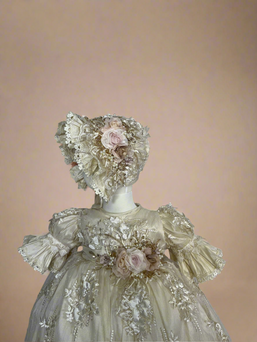Janet Baptism Dress in Champagne