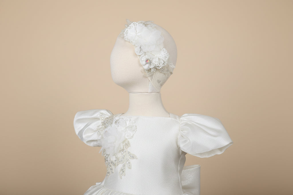 Ivory Romper/ Pañalero Tono Perla Style # 1537