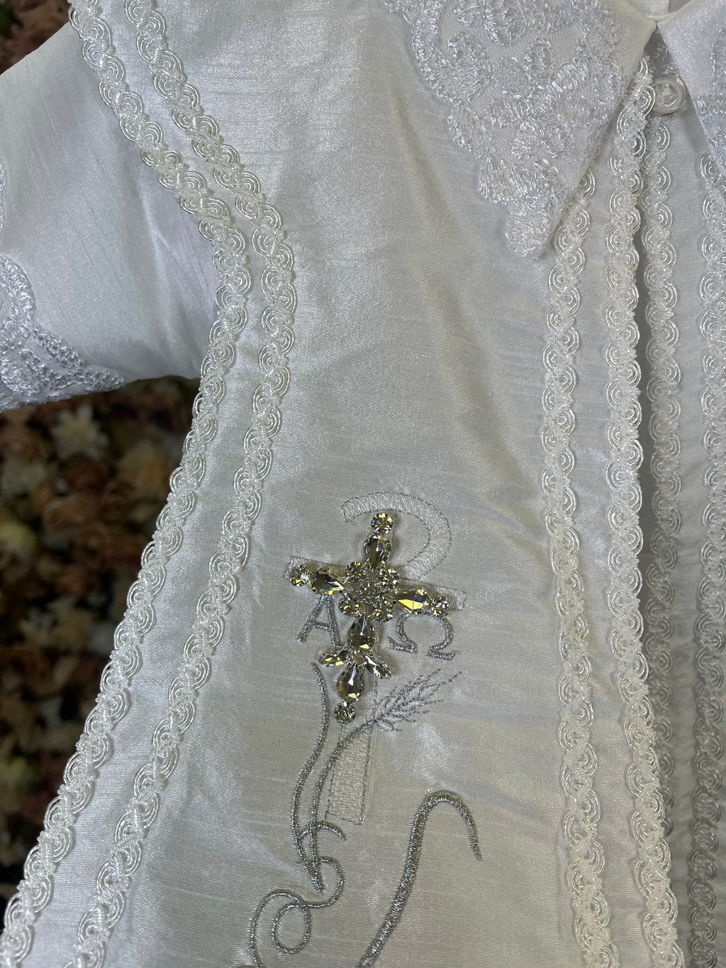 SIZE 3 Boy Baptism outfit in White style #412 (Outfit Only) Solamente Traje