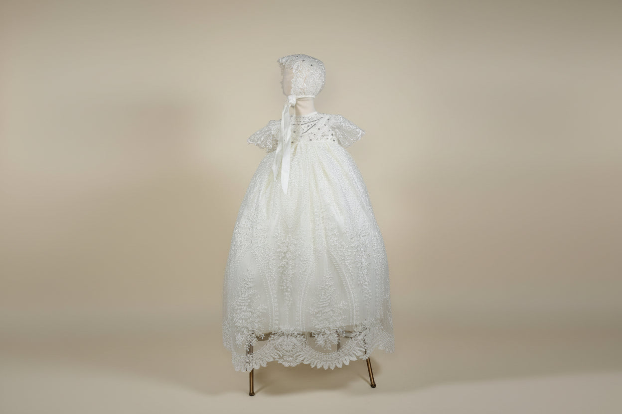 Ropon Mar en tono Perla / Baptism Dress Mar in Creamy Ivory