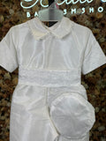 SIZE 3 Boy Baptism outfit in White style #413 (Outfit Only) Solamente Traje