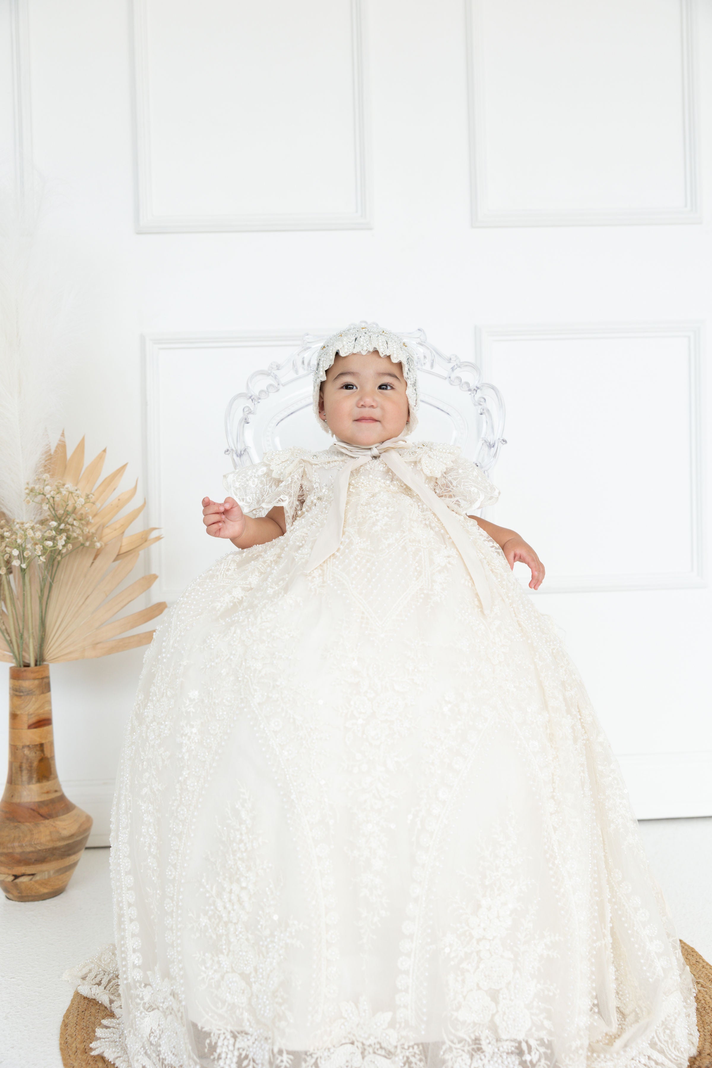 MAR BAPTISM DRESS IN CHAMPAGNE