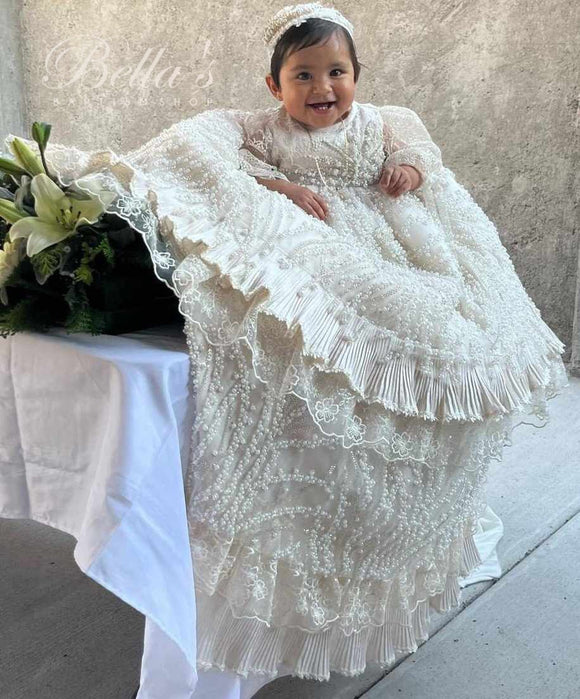 JAZMIN BAPTISM DRESS IN CHAMPAGNE