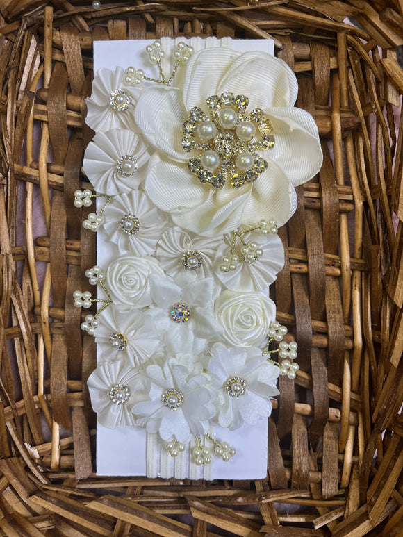 Girl headband style #9 in Ivory