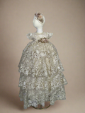 Marina Baptism Dress in Champagne 4 Layers/ Ropon Marina 4 olanes