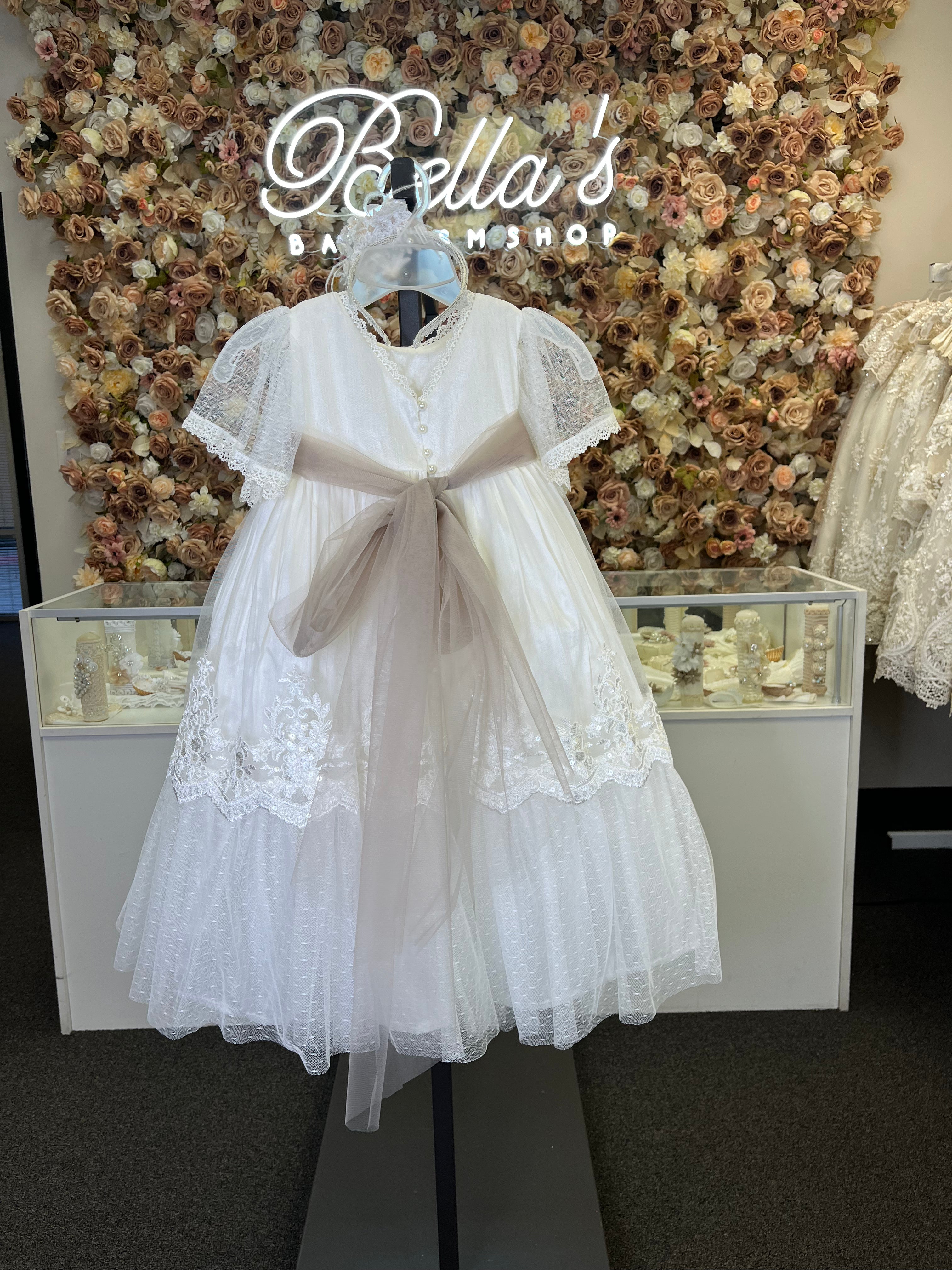 Baptism Dress in Creamy Ivory size 4