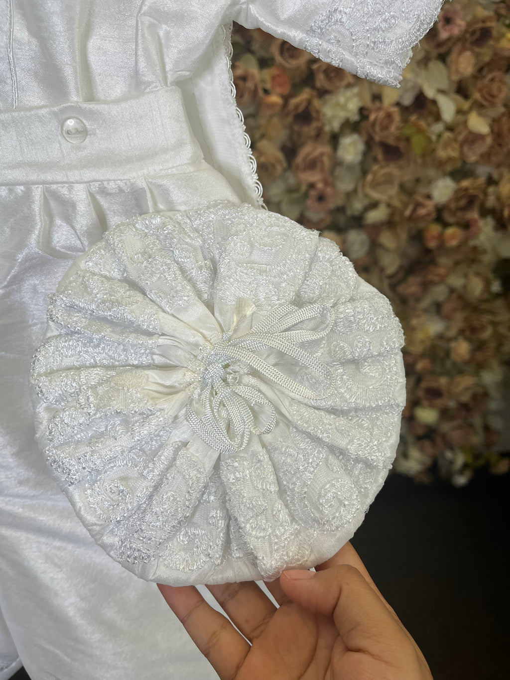 SIZE 3 Boy Baptism outfit in White style #412 (Outfit Only) Solamente Traje