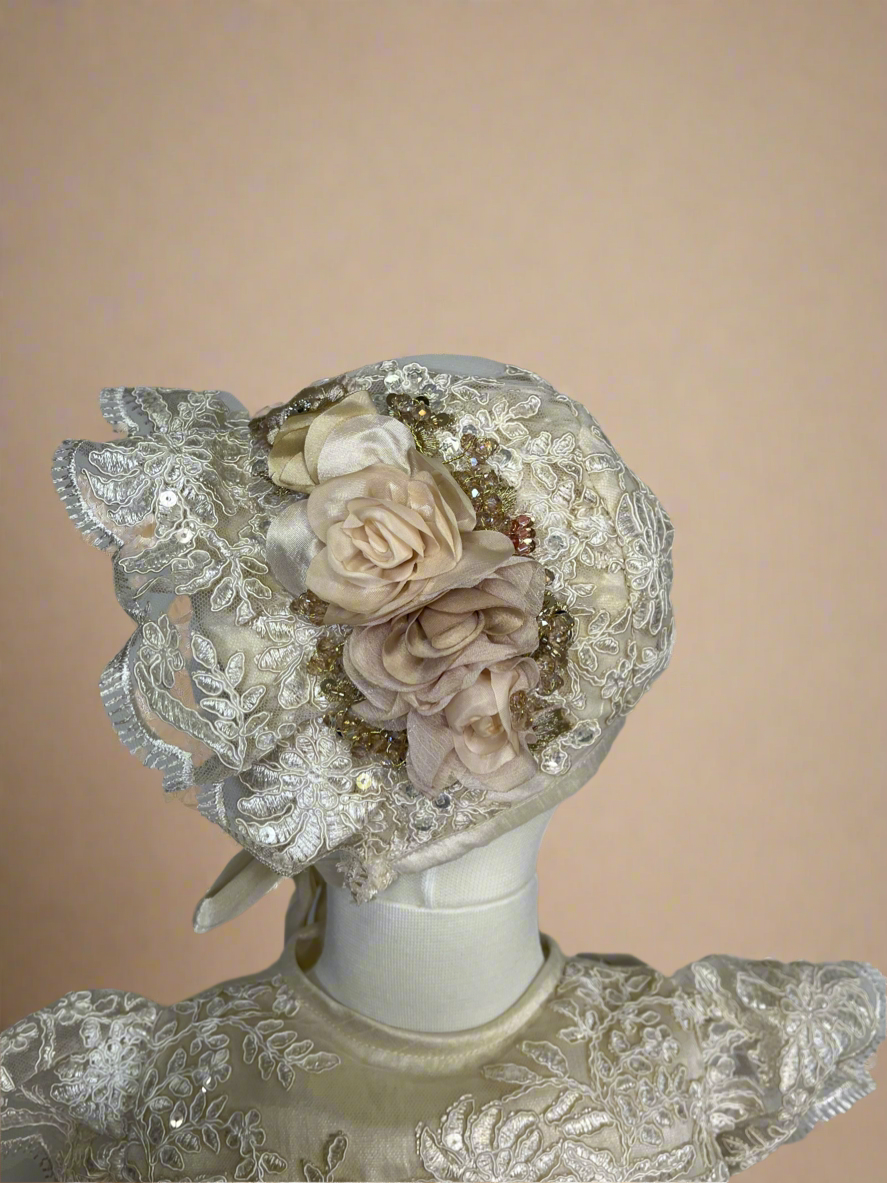 Marina Baptism Dress in Champagne 4 Layers/ Ropon Marina 4 olanes