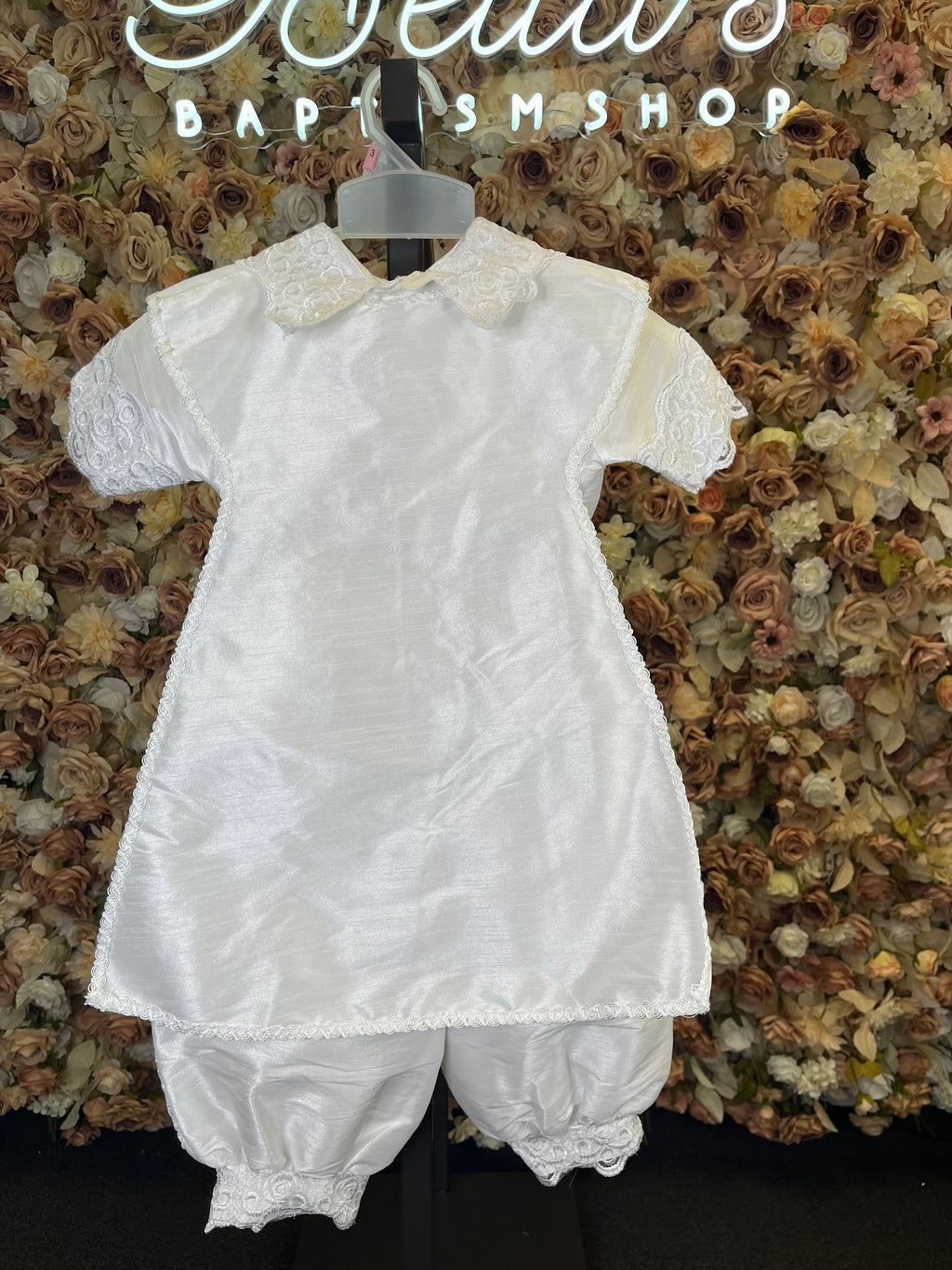 SIZE 3 Boy Baptism outfit in White style #434 (Outfit Only) Solamente Traje