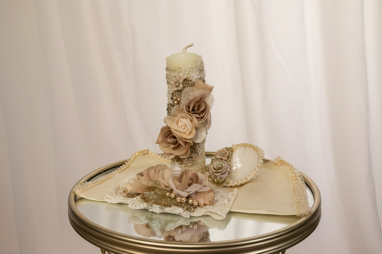 Ropon Angelica tono Champagne/ Angelica Baptism Dress in Champagne