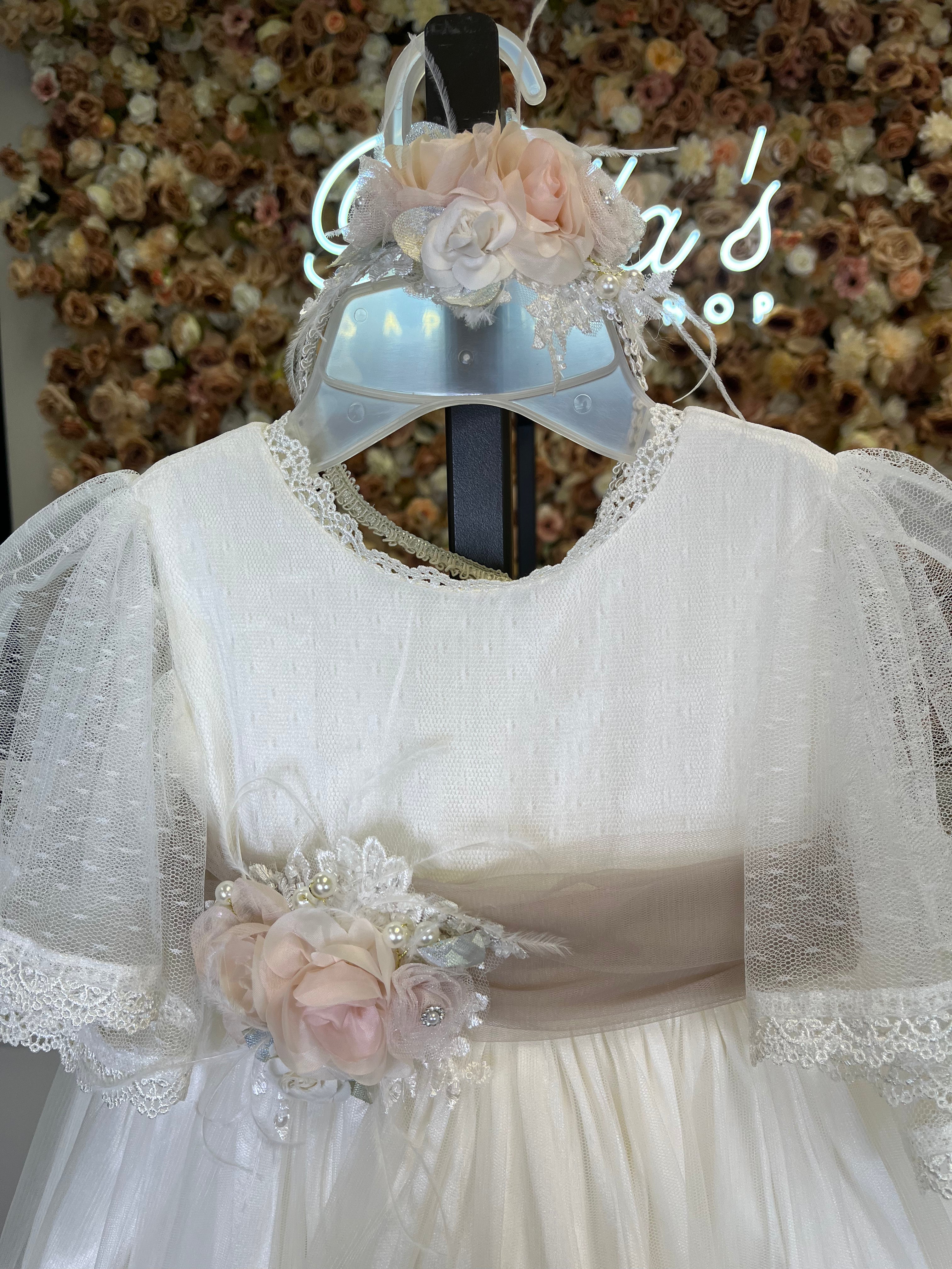 Baptism Dress in Creamy Ivory size 4