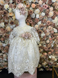 Marina Baptism Dress in Champagne 3 Layers / long sleeve