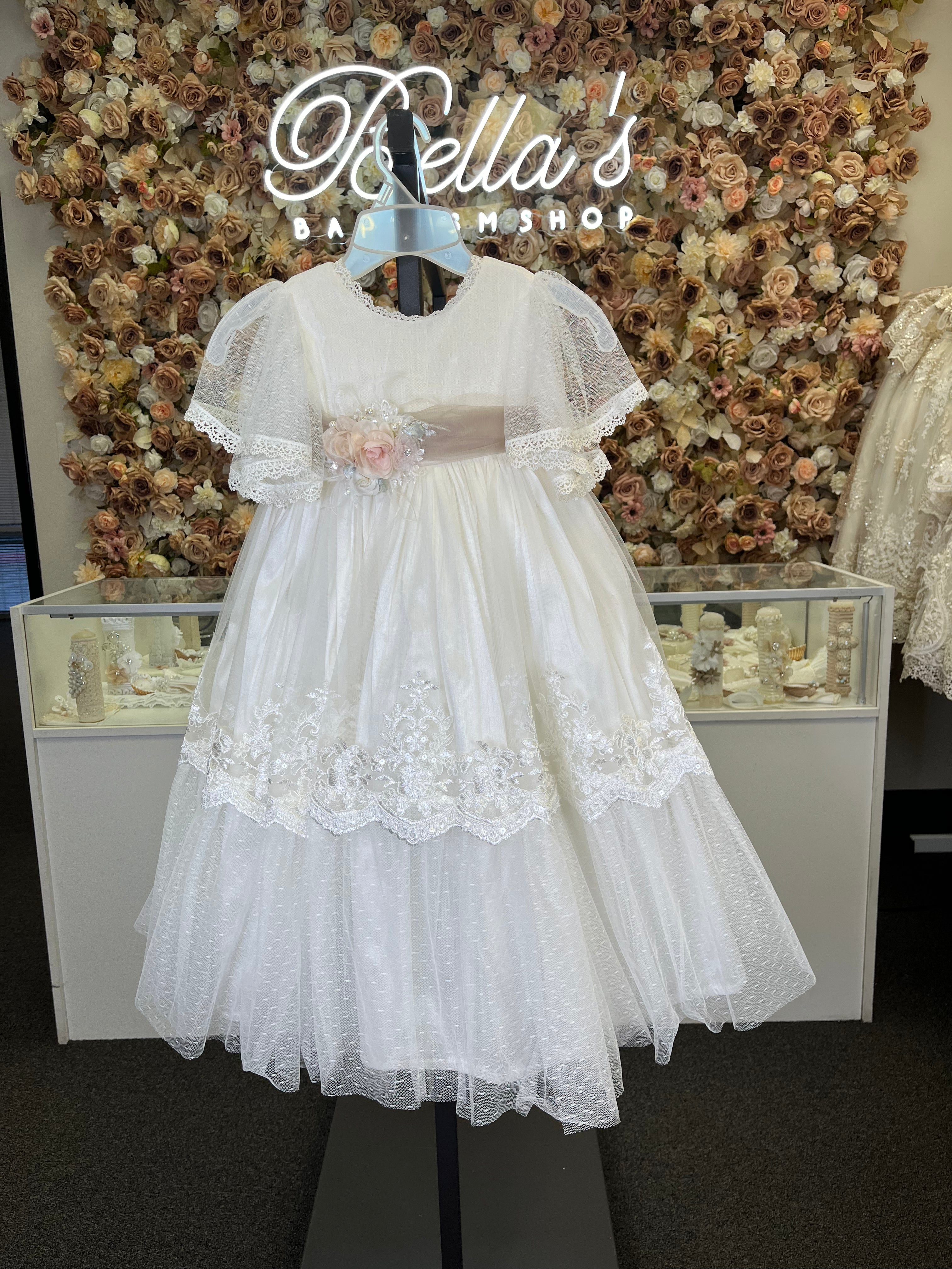 Baptism Dress in Creamy Ivory size 4