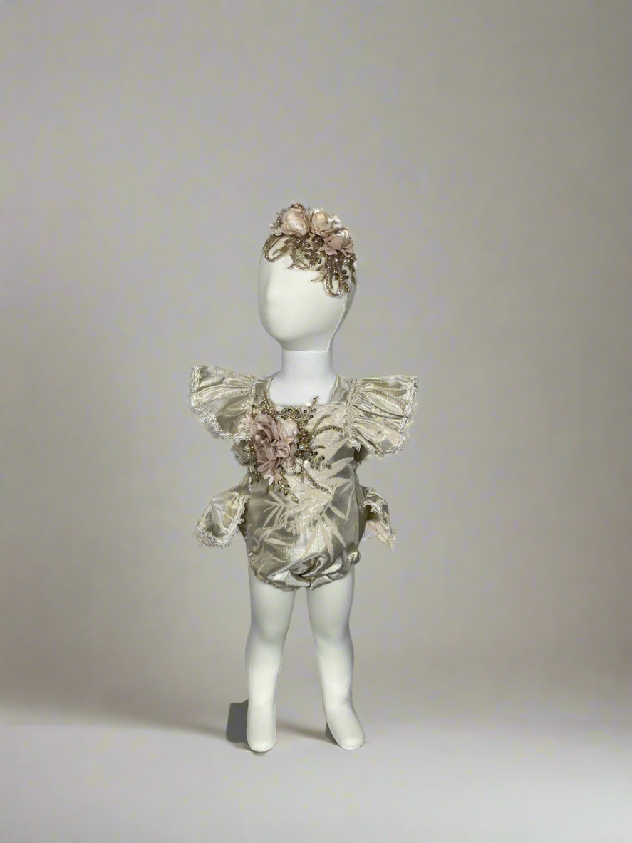 Charlotte Beige/ Gold Romper