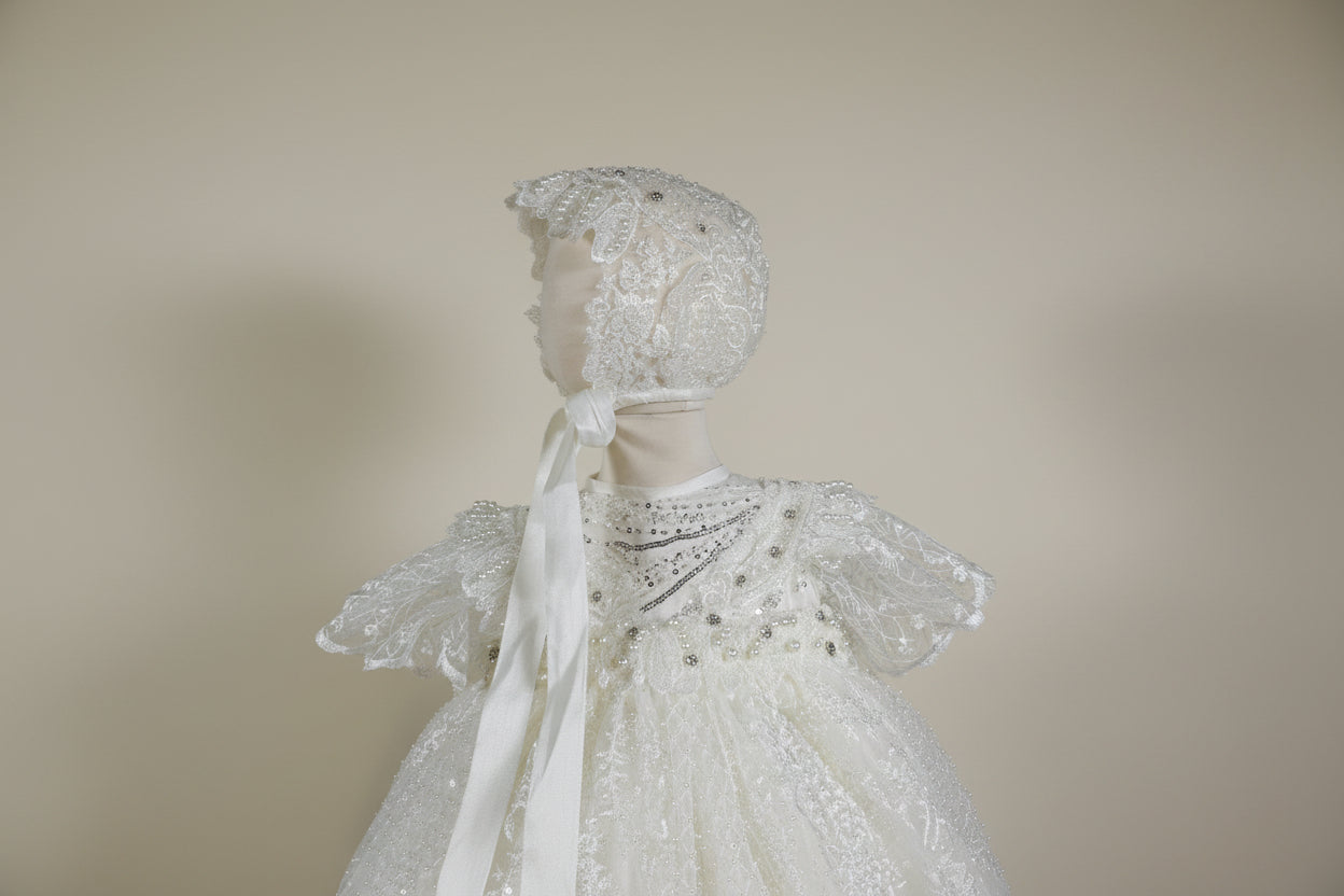 Ropon Mar en tono Perla / Baptism Dress Mar in Creamy Ivory