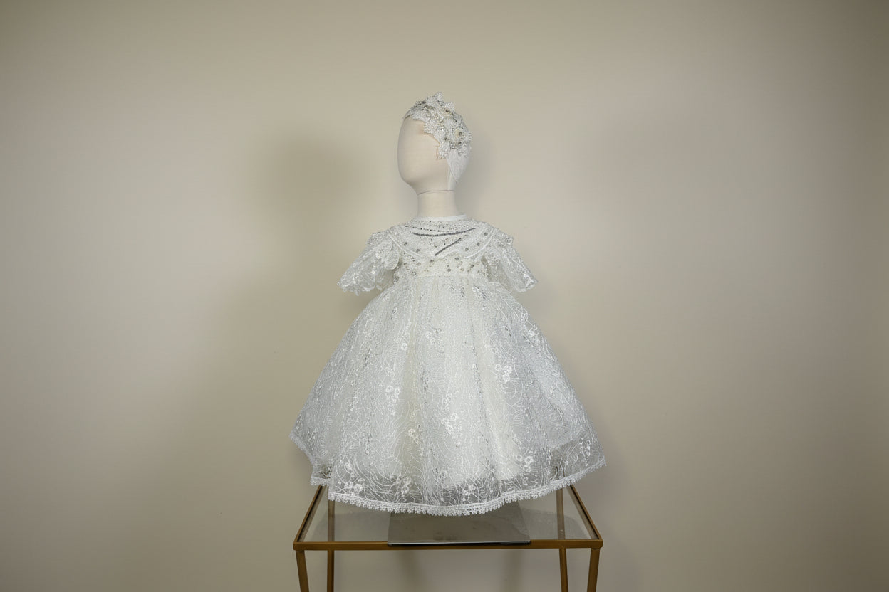 Ropon Mar en tono Perla / Baptism Dress Mar in Creamy Ivory