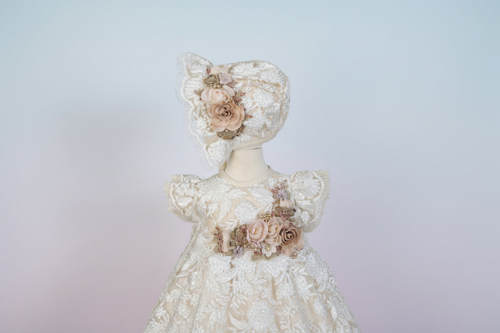 Ropon Emilia tono Champagne/Emilia Baptism Dress in Champagne