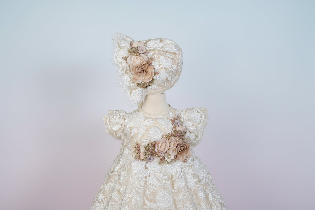 Ropon Emilia tono Champagne/Emilia Baptism Dress in Champagne