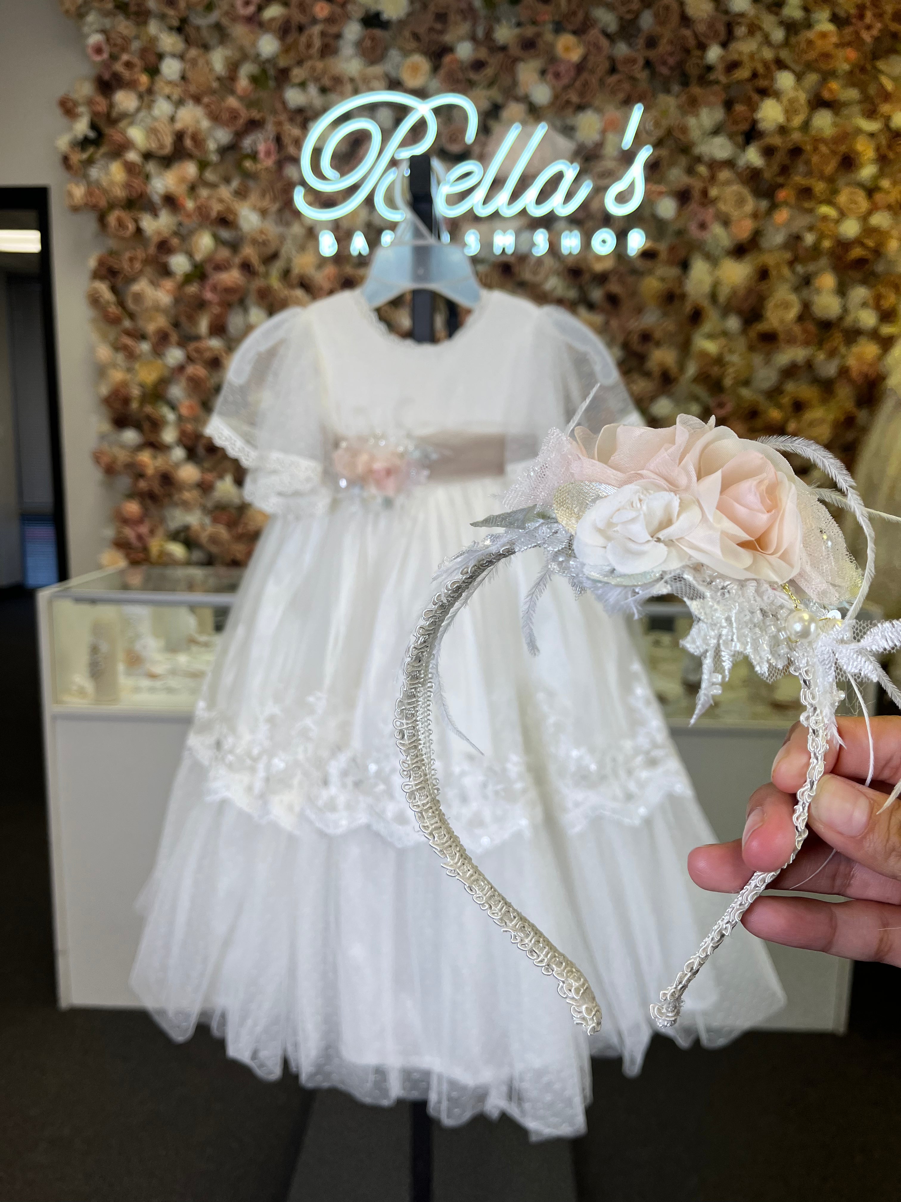 Baptism Dress in Creamy Ivory size 4