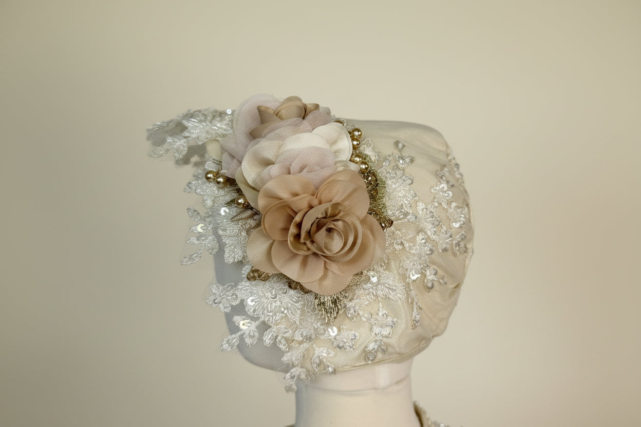 Ropon Adela tono Champagne/ Adela Baptism Dress in Champagne