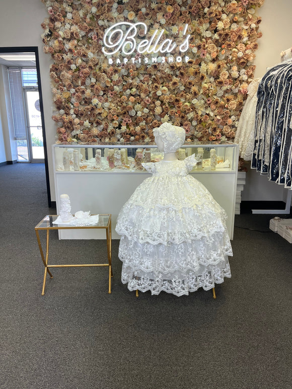 Marina Baptism Dress in White 4 layers