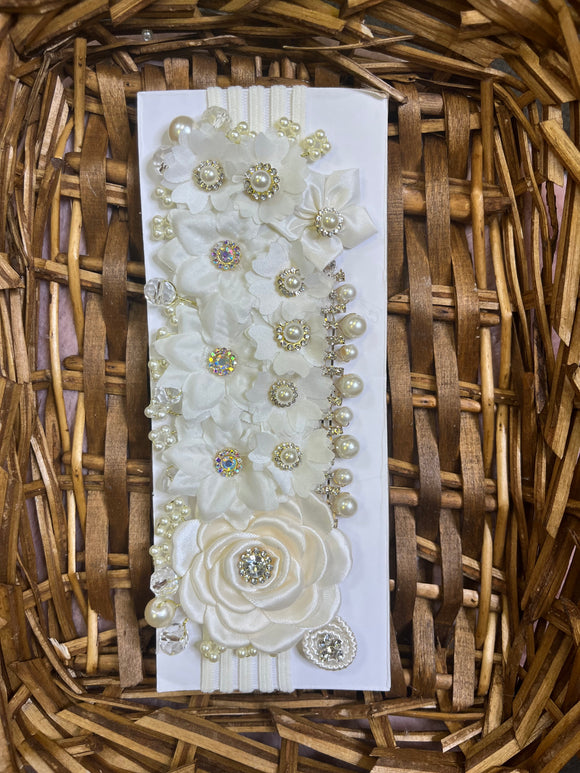 Girl headband style #12 in Ivory