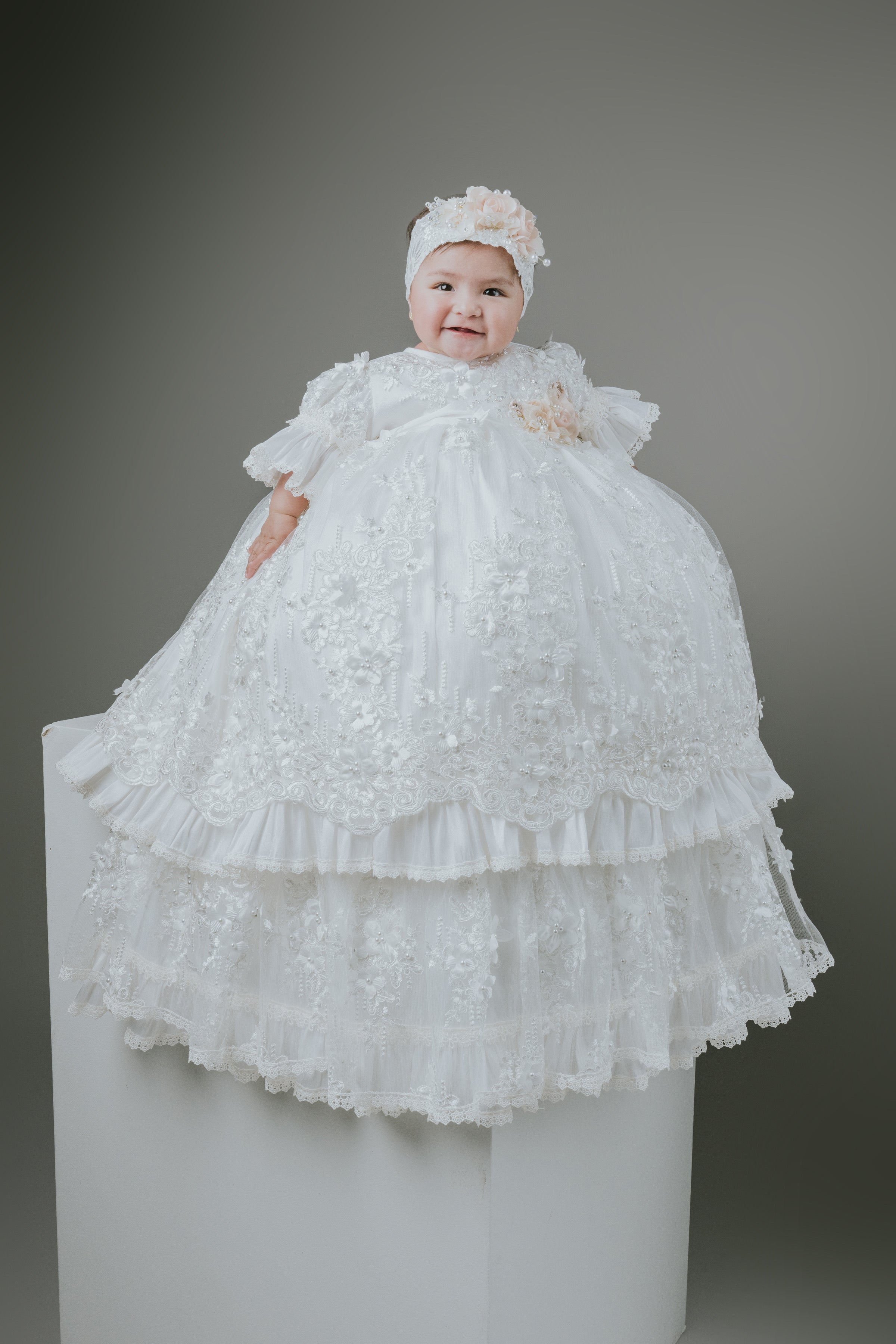 Janet Baptism Dress in Creamy Ivory