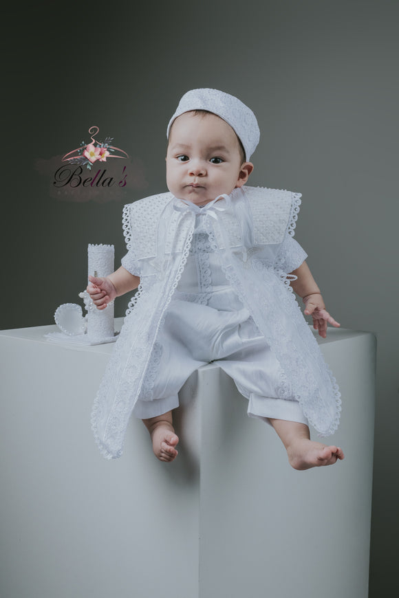 Emilio Boy Baptism outfit in White