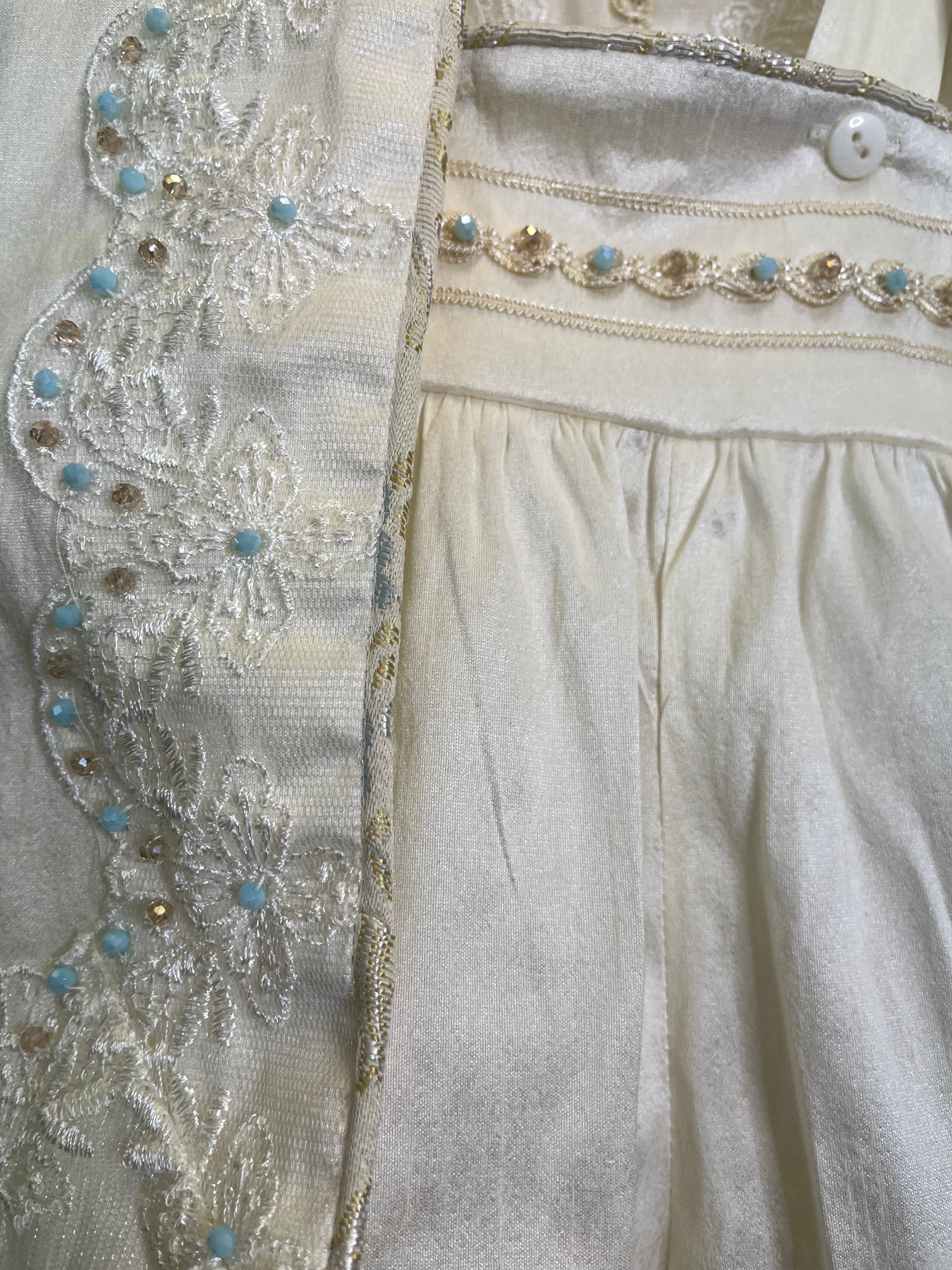 Prince Ricardo boy outfit in ivory with blue stones FINAL SALE/VENTA FINAL