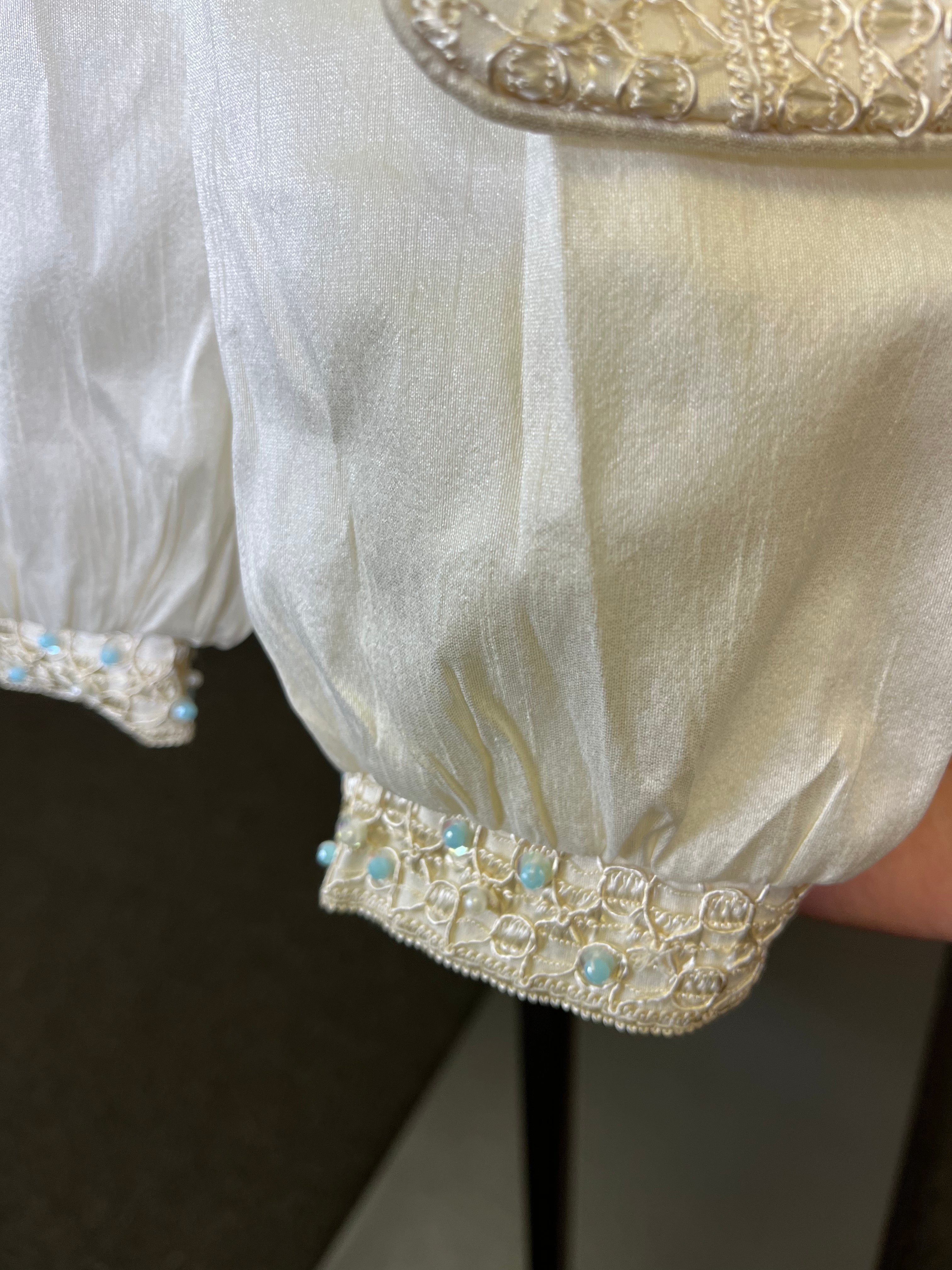 Prince Samuel boy outfit in ivory with blue stones FINAL SALE/VENTA FINAL