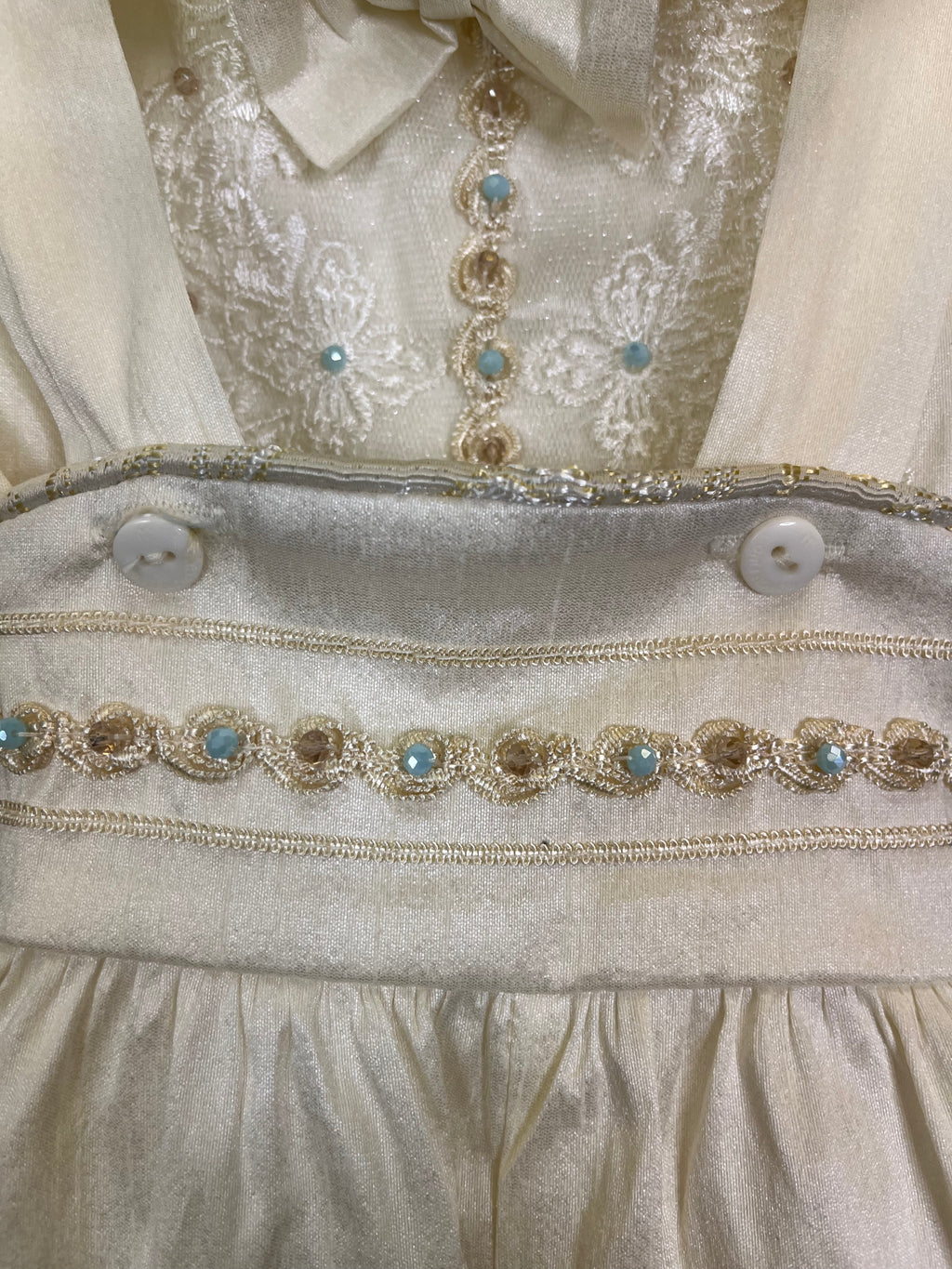 Prince Ricardo boy outfit in ivory with blue stones FINAL SALE/VENTA FINAL