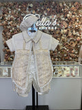Emilio Boy Baptism outfit in Champagne