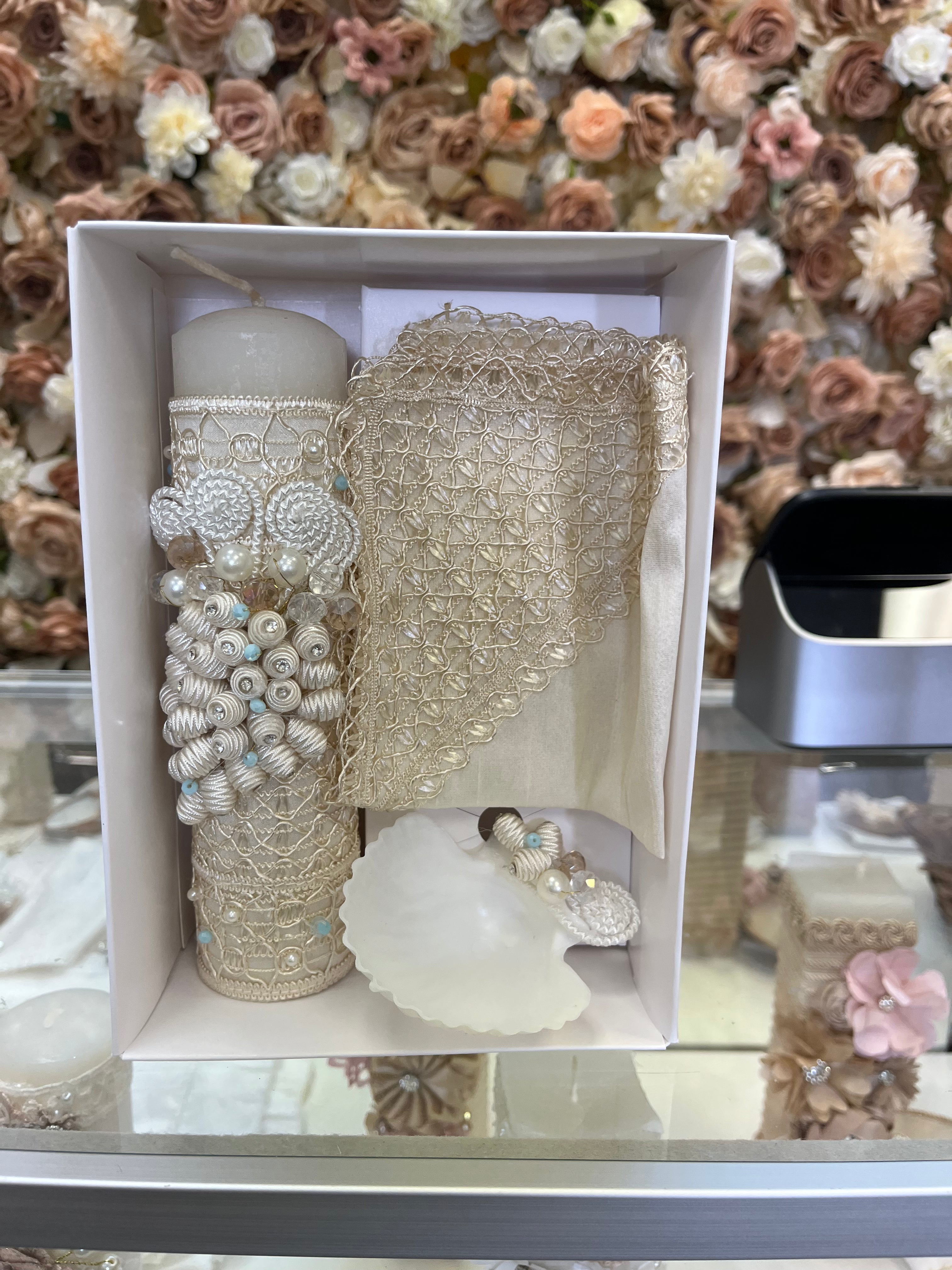 Prince Samuel boy outfit in ivory with blue stones FINAL SALE/VENTA FINAL