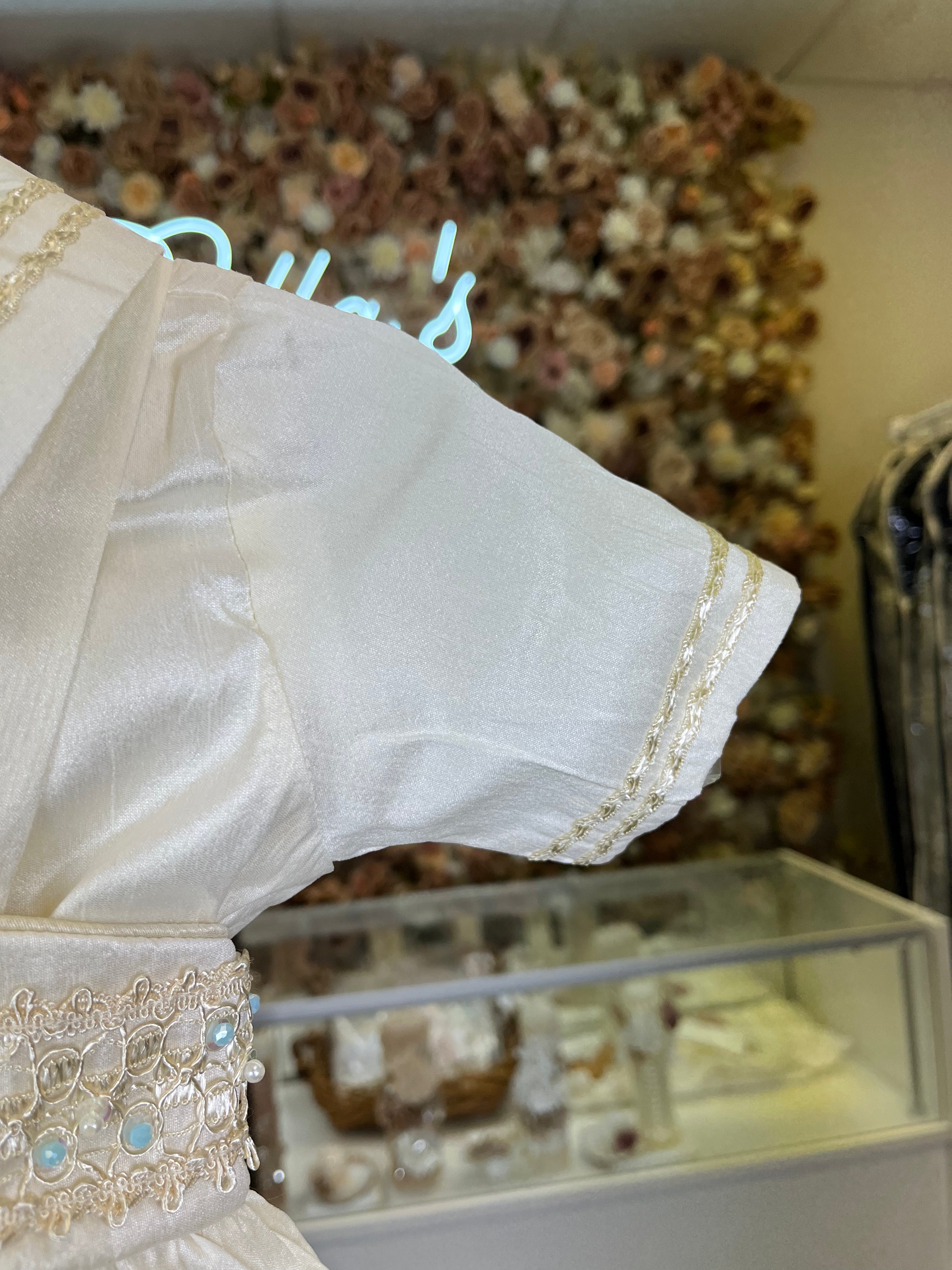 Prince Samuel boy outfit in ivory with blue stones FINAL SALE/VENTA FINAL