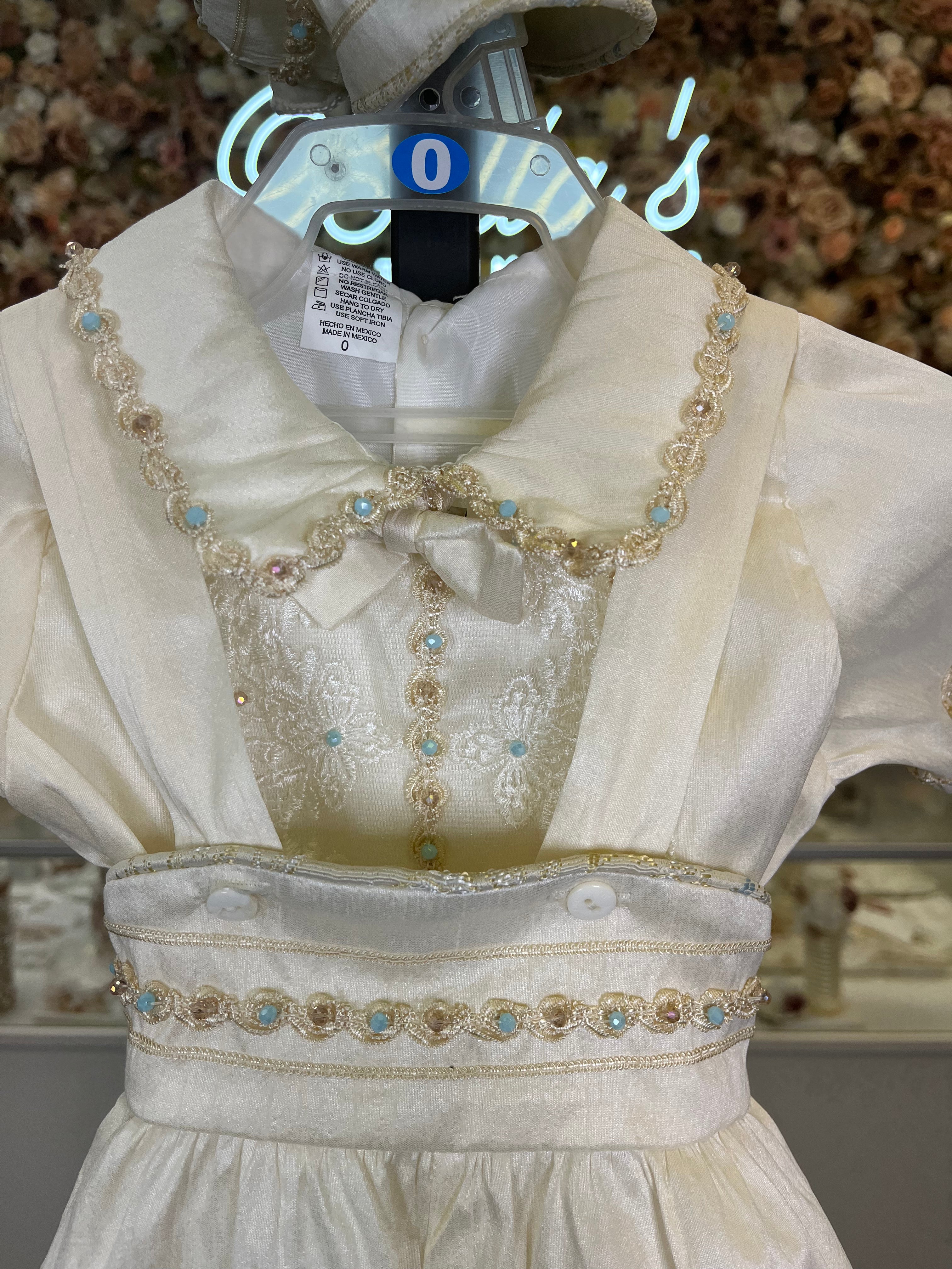 Prince Ricardo boy outfit in ivory with blue stones FINAL SALE/VENTA FINAL
