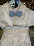 Prince Azul Ivory and Blue baptism outfit