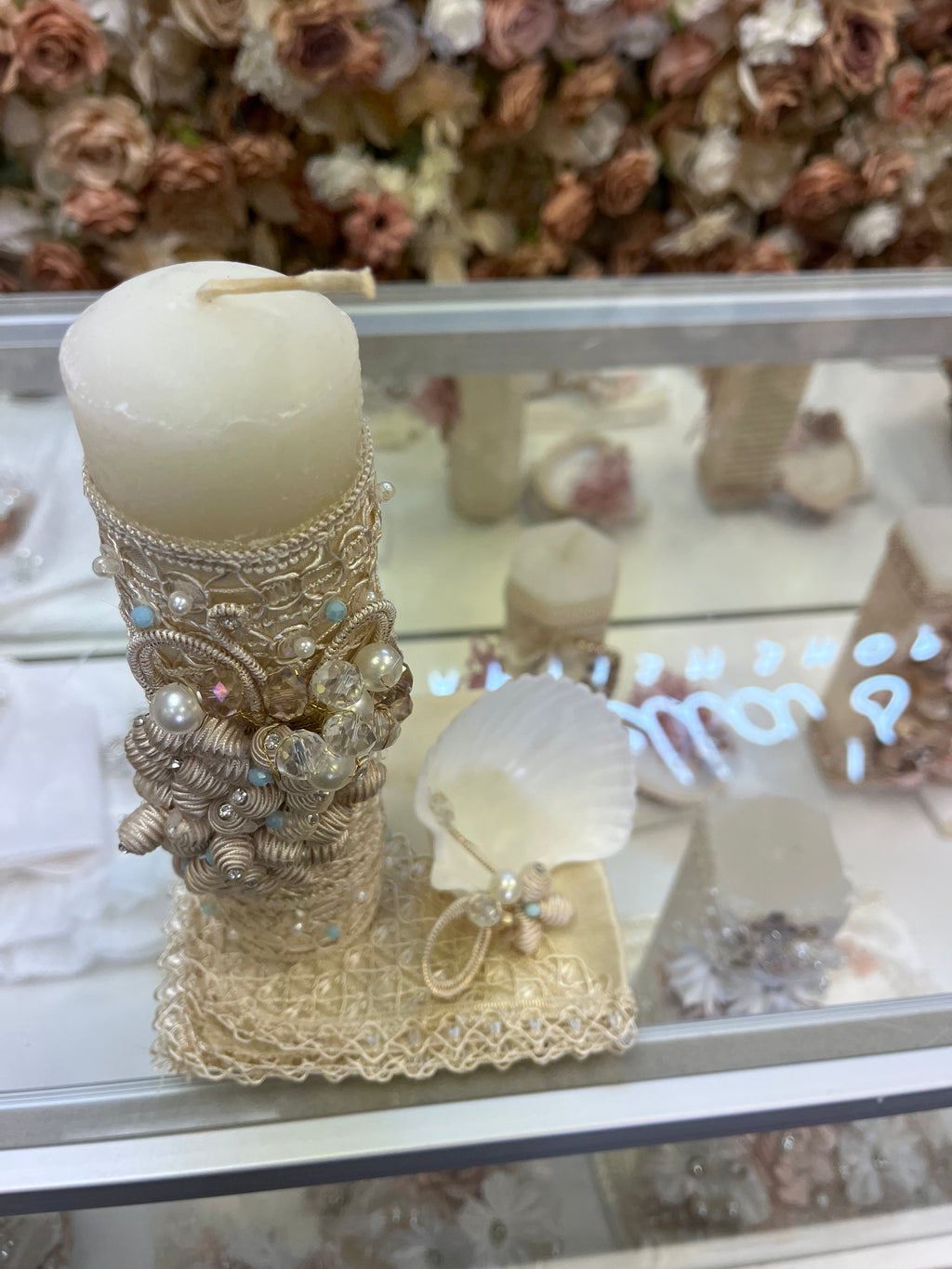 Prince Samuel boy outfit in Champagne with blue stones FINAL SALE/VENTA FINAL