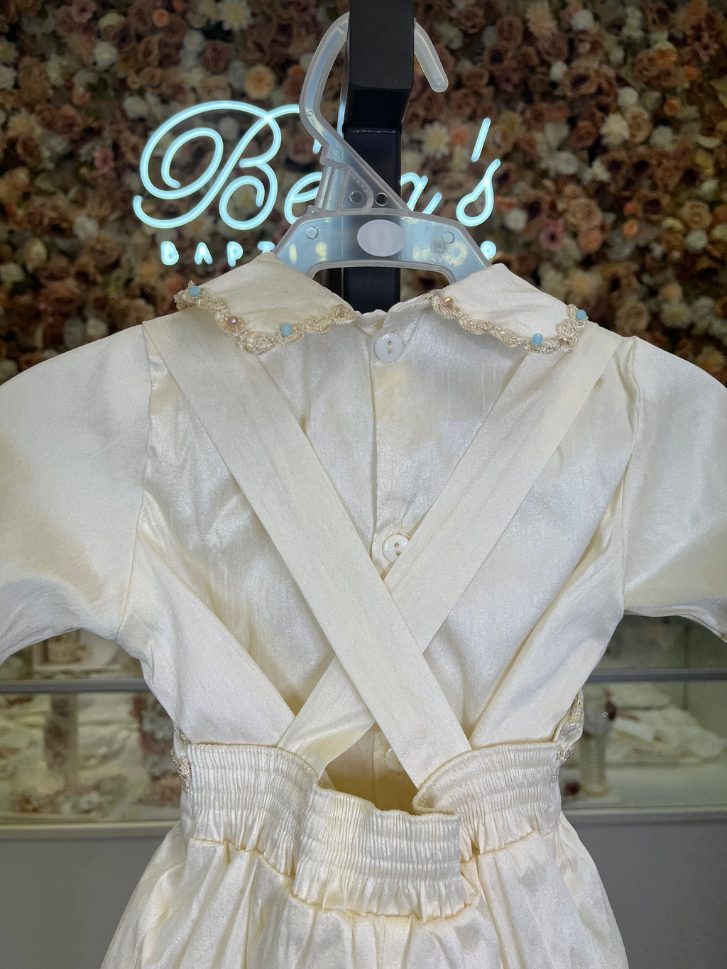 Prince Ricardo boy outfit in ivory with blue stones FINAL SALE/VENTA FINAL