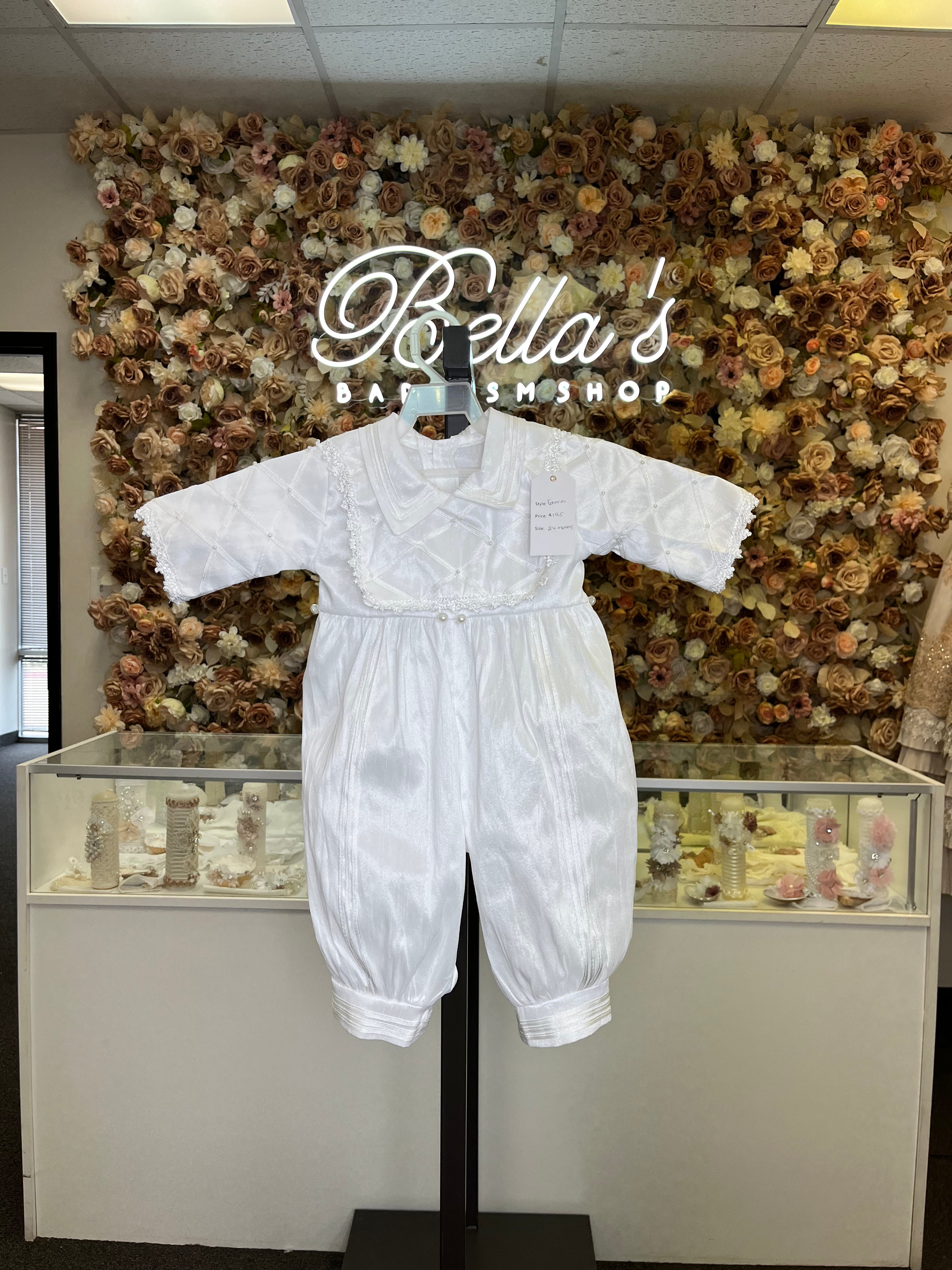Eduardo Spanish Baptism outfit in White FINAL SALE/VENTA FINAL