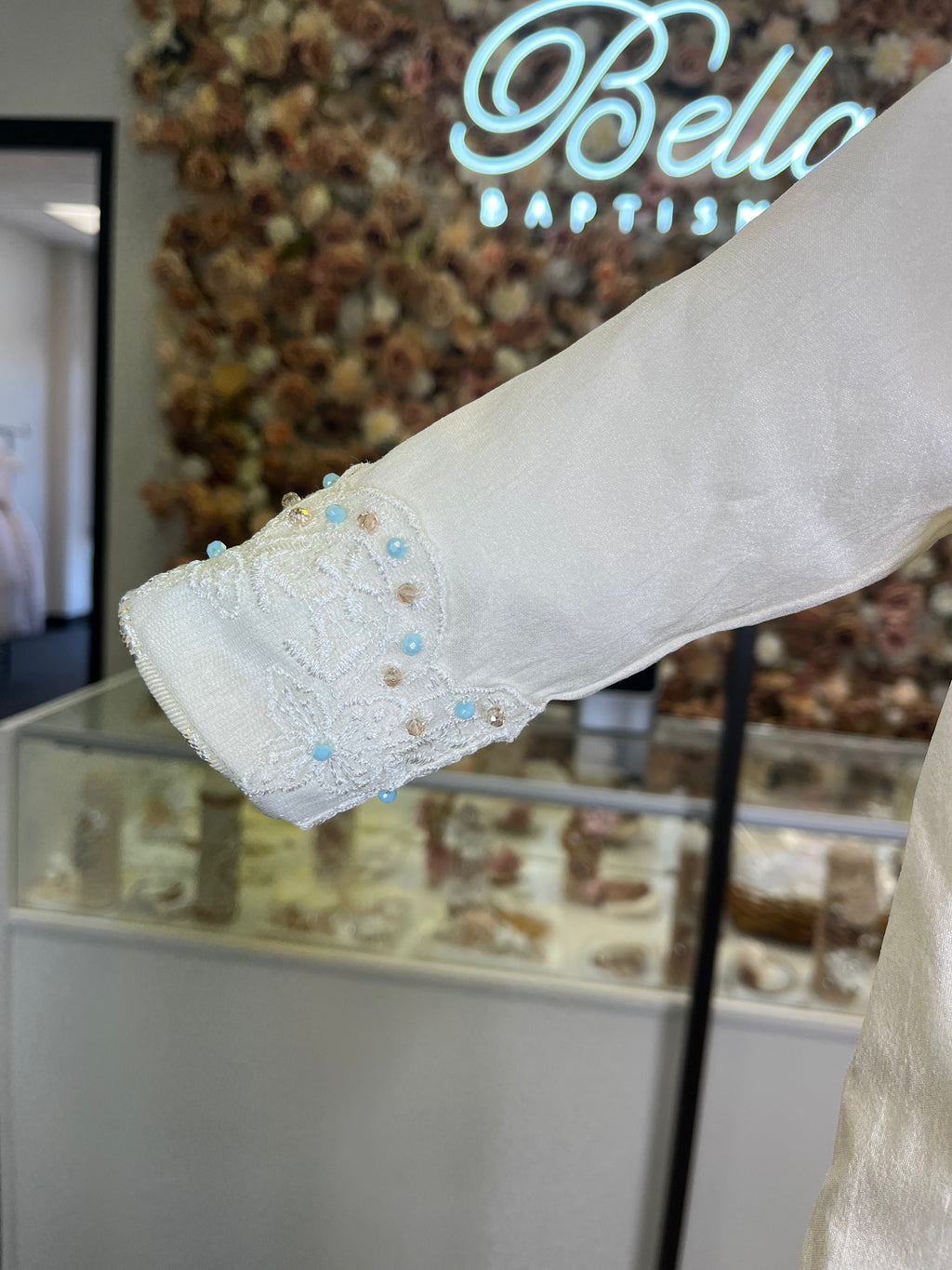 Prince Ricardo boy outfit in ivory with blue stones FINAL SALE/VENTA FINAL