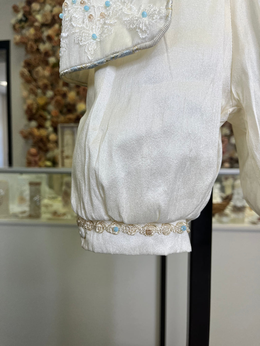 Prince Ricardo boy outfit in ivory with blue stones FINAL SALE/VENTA FINAL